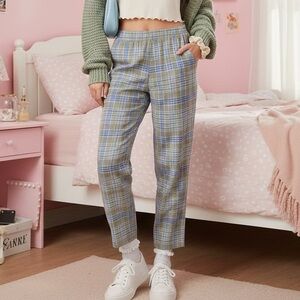 American Eagle Plaid Wide Leg Pant